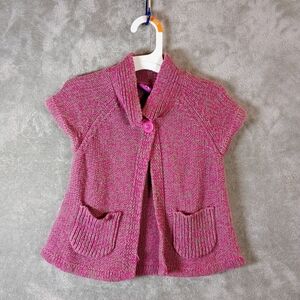 Charming Pink Knit Kids Cape Size Small